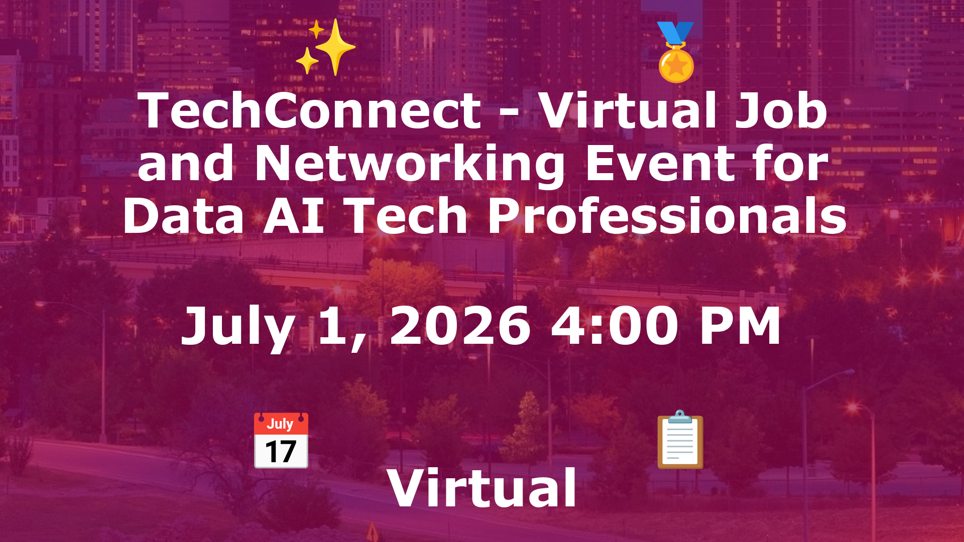 TechConnect - Virtual Job and Networking Event for Data AI Tech Professionals event image